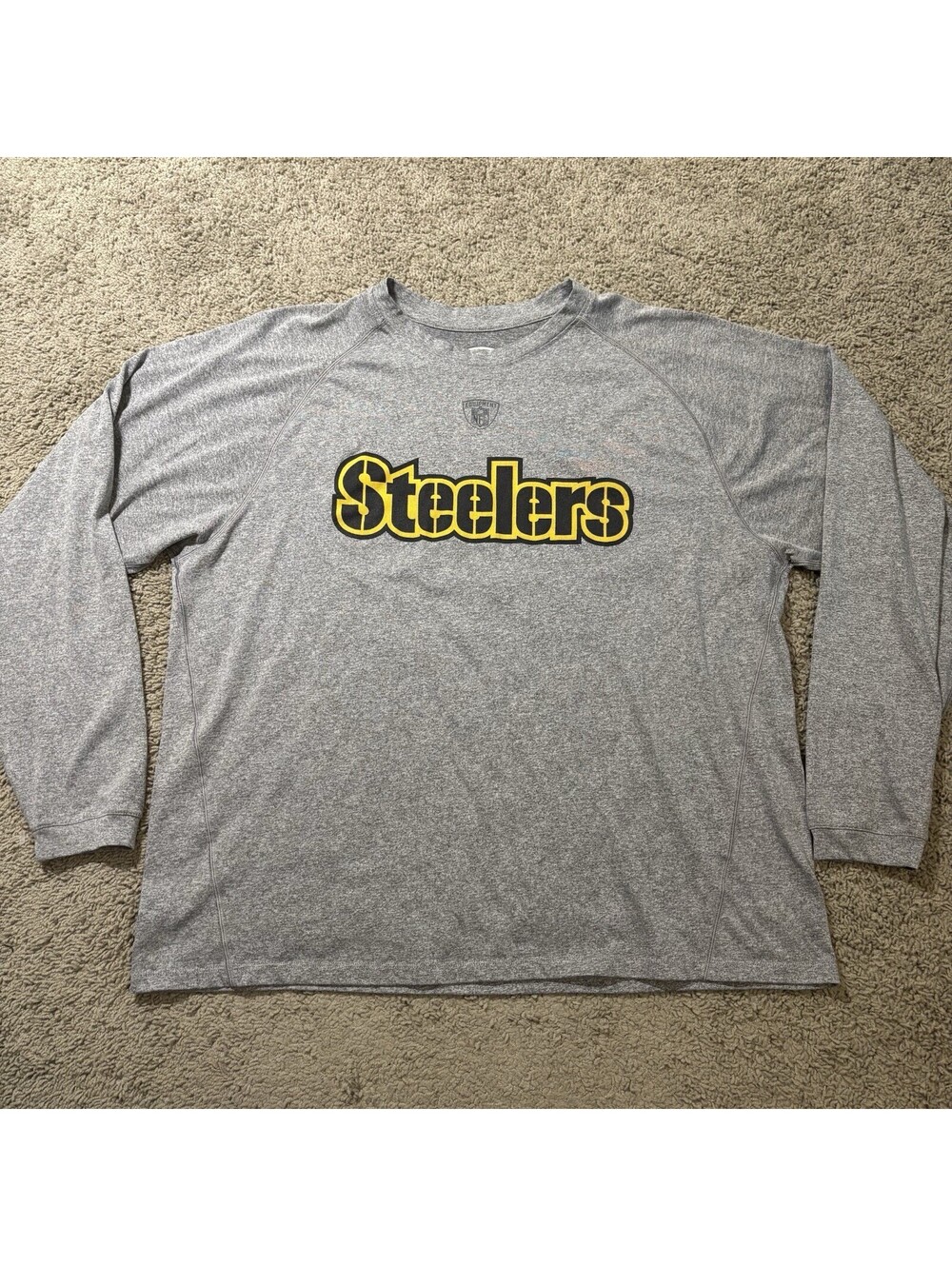 Vintage Pittsburgh Steelers Reebok NFL Equipment Long Sleeve Shirt Gray Mens XL